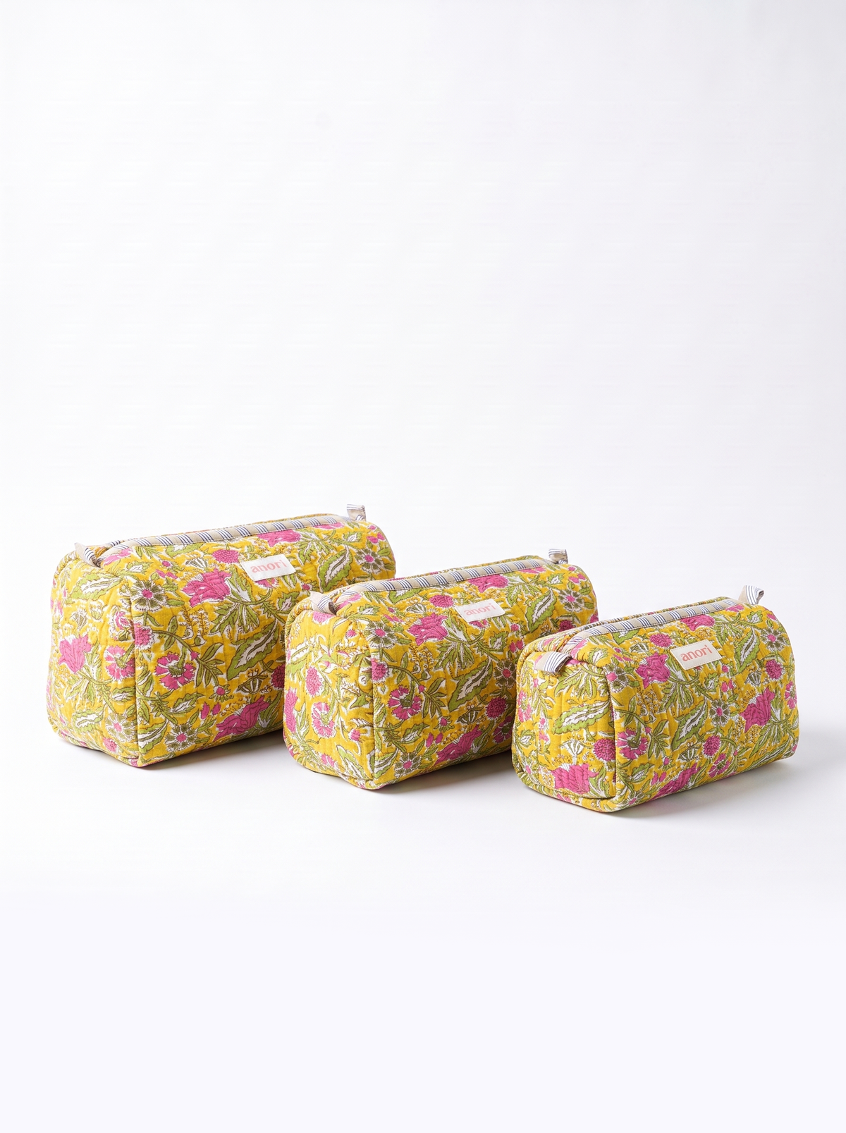 MARIGOLD FLORAL POUCH (SET OF 3)