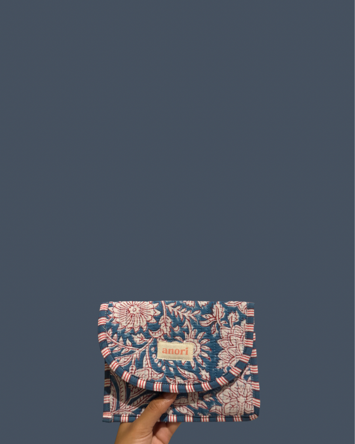 BLUE PETAL VELCRO POUCH