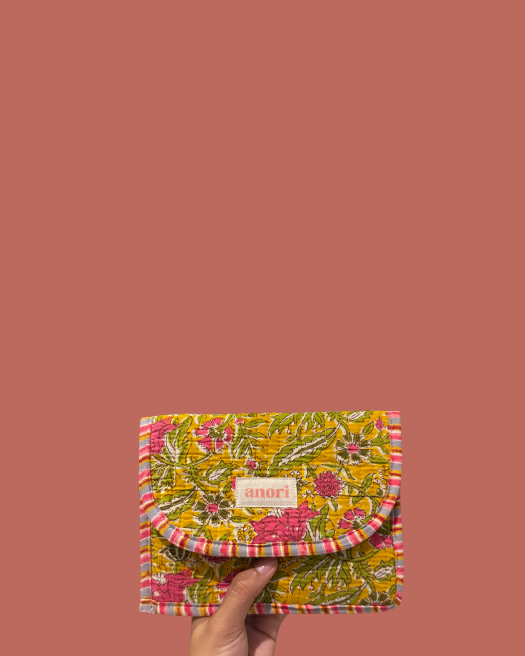 MUSTARD BLOOM VELCRO POUCH