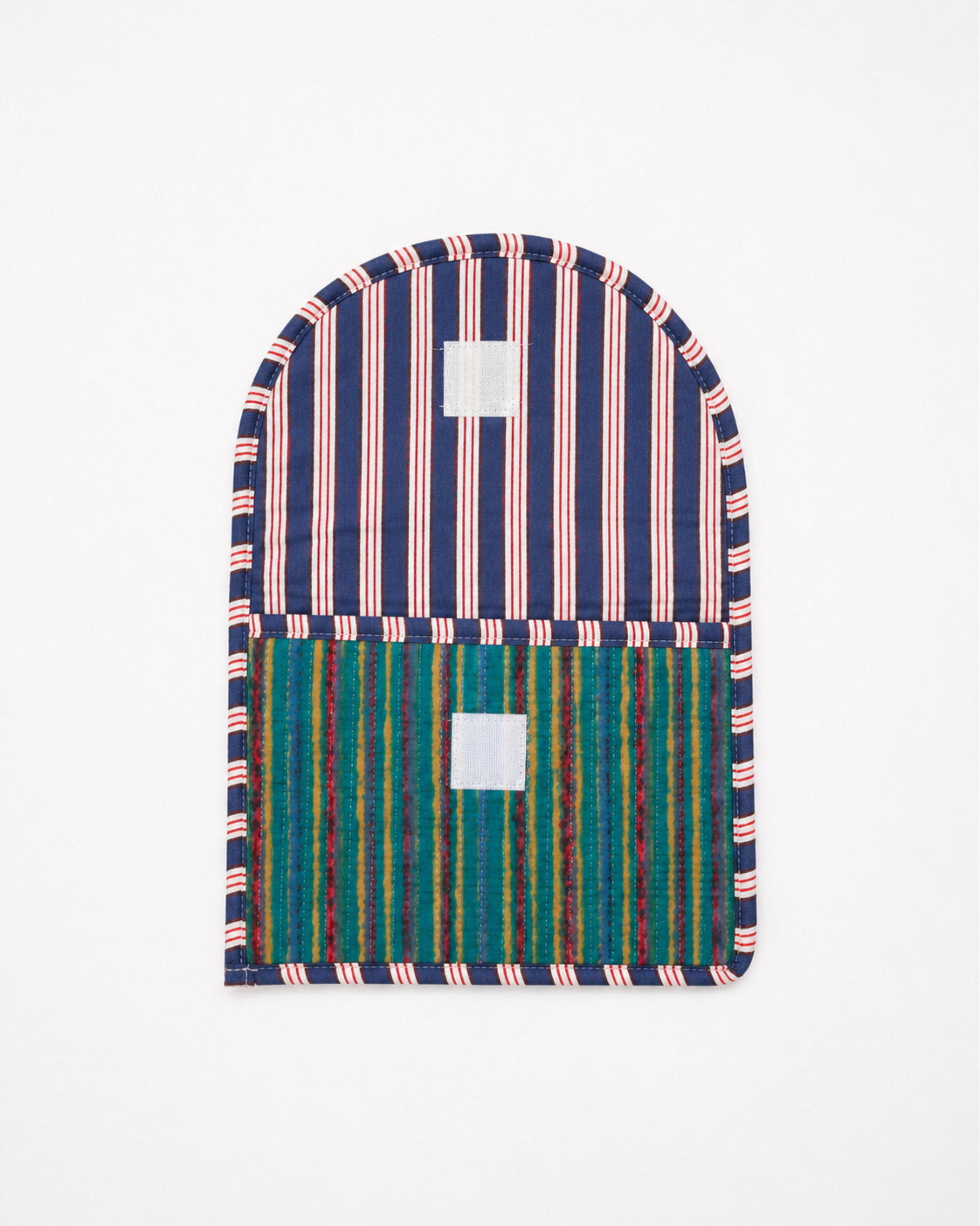 TEAL STRIPE VELCRO POUCH