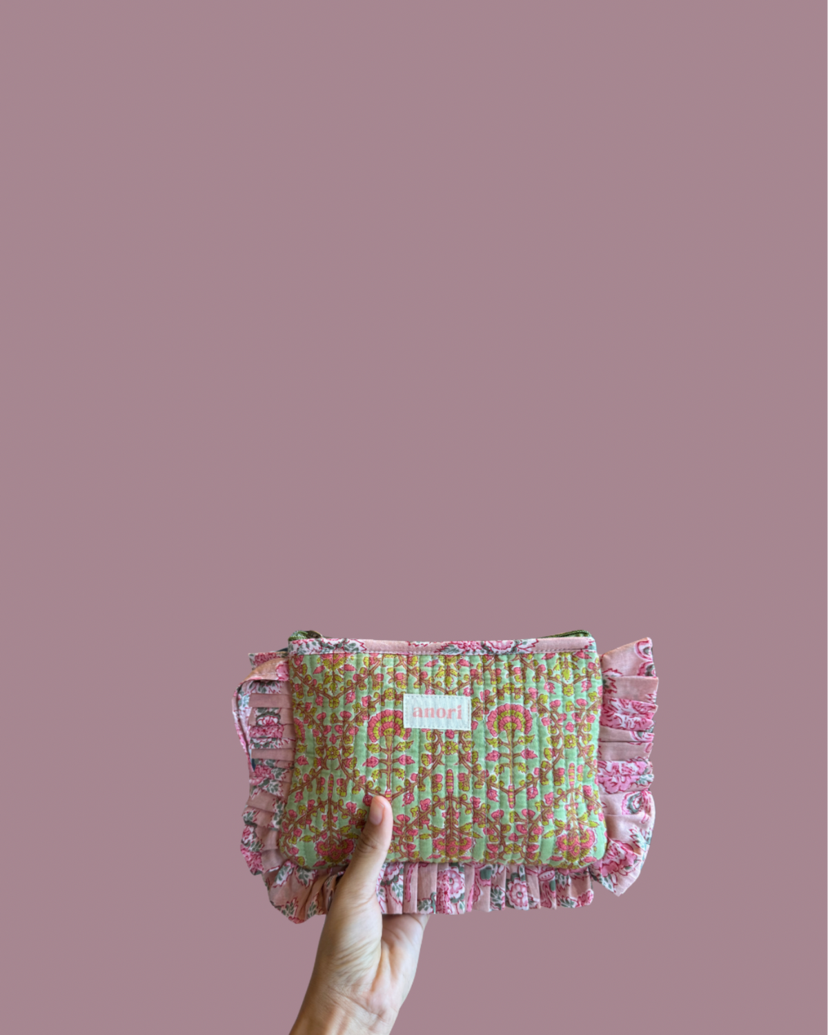 GARDEN ROSE FRILL POUCH