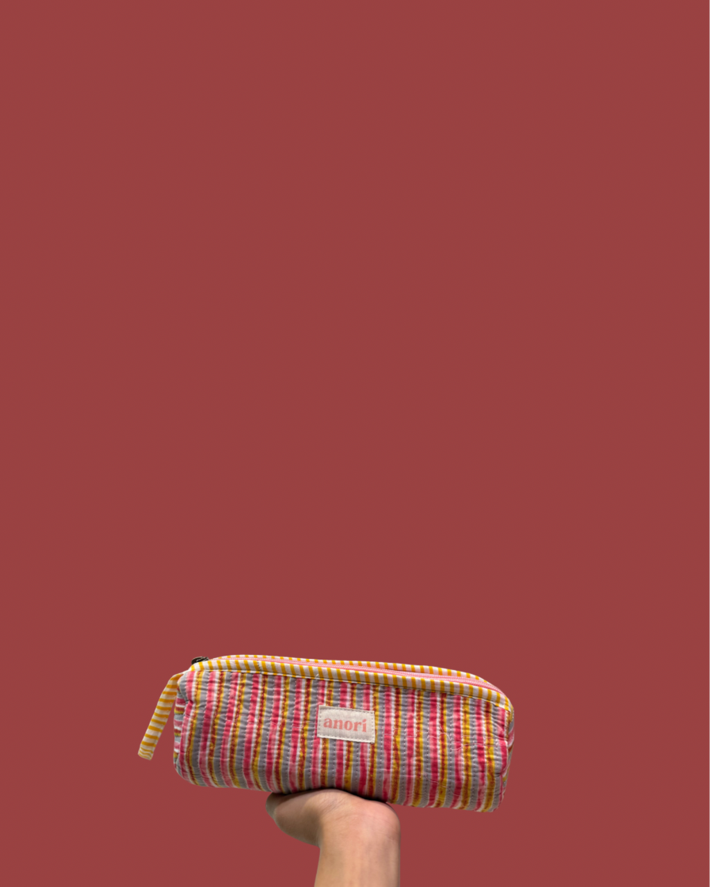 BERRY STRIPE PENCIL CASE