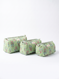 SAGE FLORAL POUCH (SET OF 3)